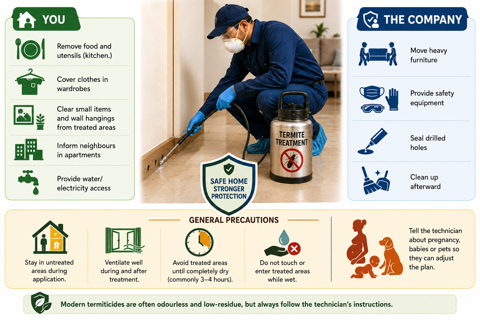 Prep & Safety for Termite Control Treatment