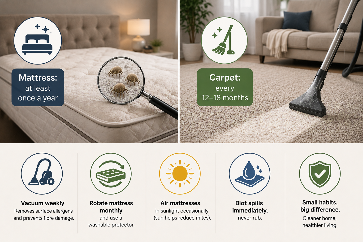 How Often To Clean Carpets & Mattress