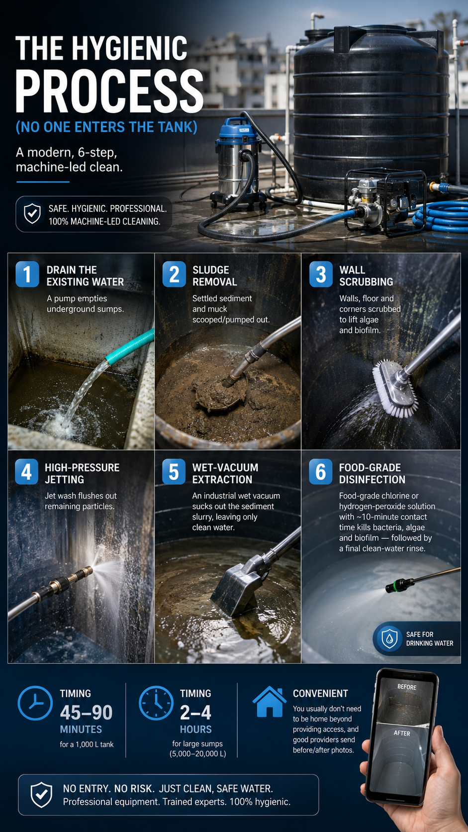 THE HYGIENIC PROCESS (NO ONE ENTERS THE TANK)