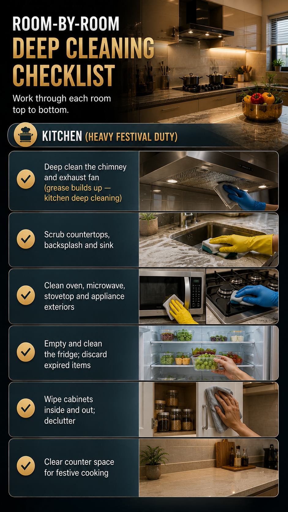 kitchen cleaning checklist