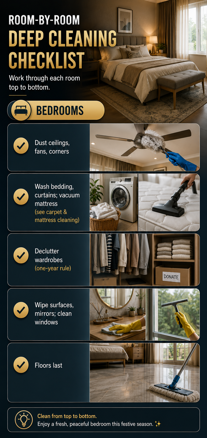 bedroom cleaning checklist