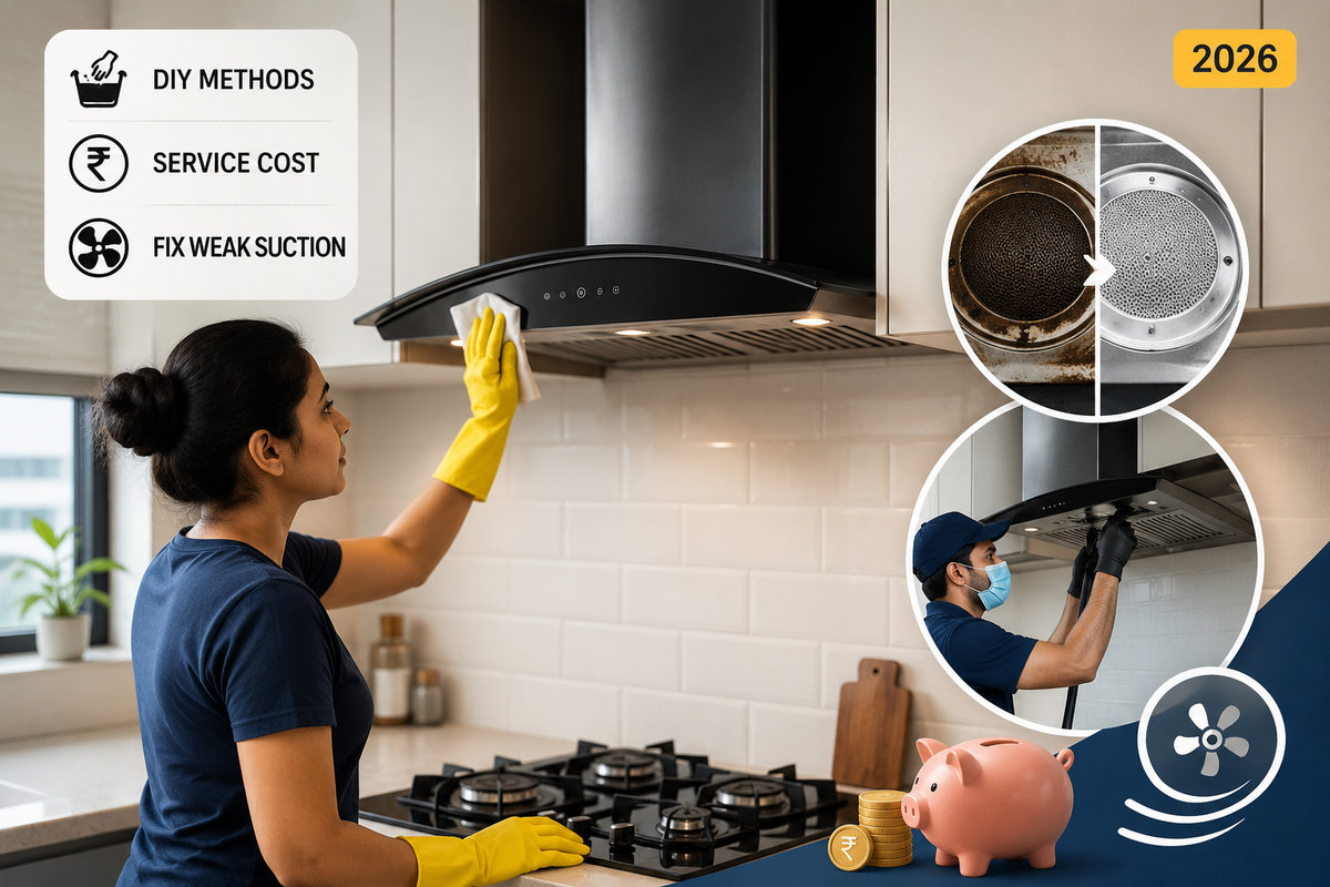 Kitchen Chimney Cleaning in India (2026): DIY Methods, Service Cost & Fixing Weak Suction