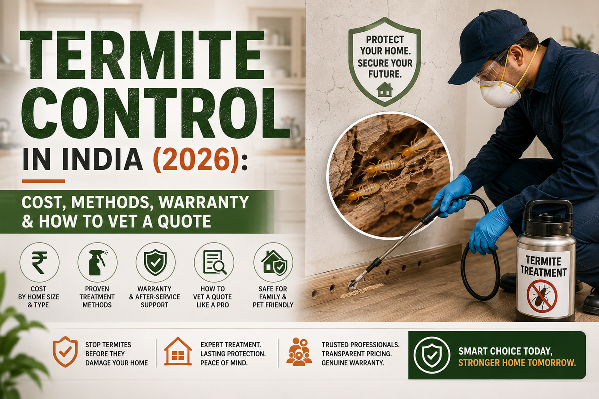 Termite Control in India (2026): Cost, Methods, Warranty & How to Vet a Quote