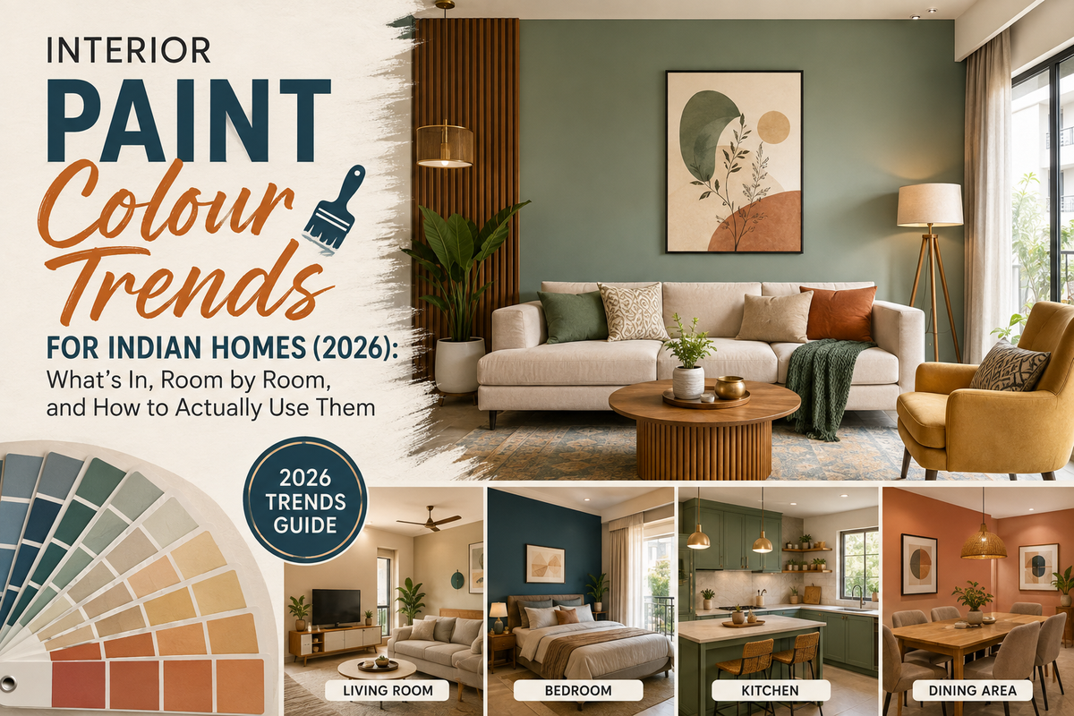 Interior Paint Colour Trends for Indian Homes (2026): What's In, Room by Room, and How to Actually Use Them