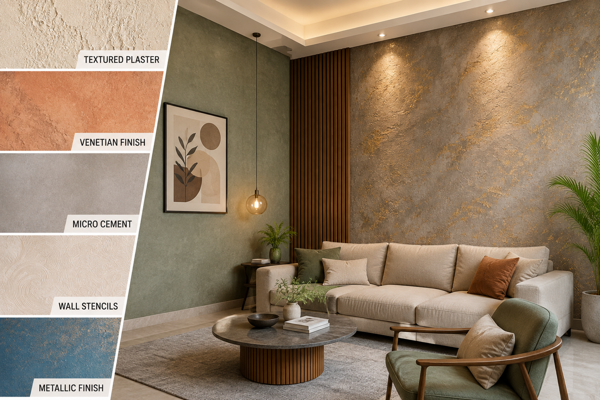 Wall Texture & Designer Finishes for Indian Homes (2026): Types, Cost Per Sq Ft & What's Worth It