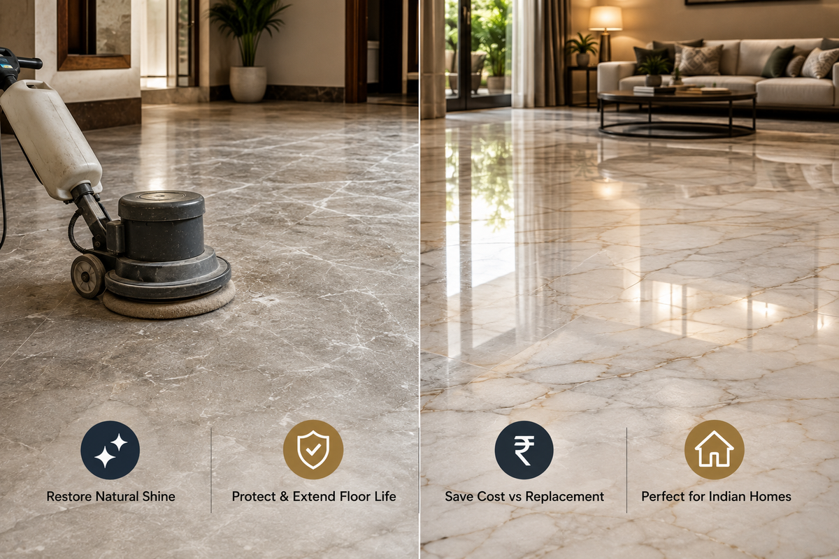 Marble & Floor Polishing in India (2026): Cost, Methods & How to Restore Shine Without Replacing the Floor