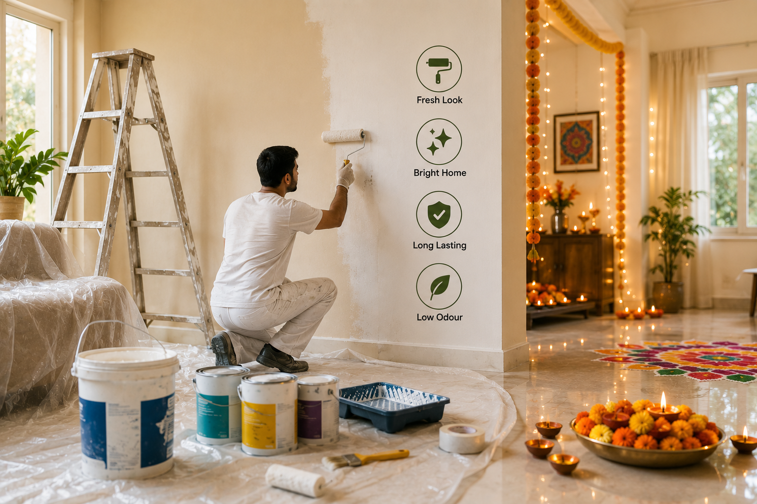 Diwali Painting & Touch-Up Guide (2026): What You Can Realistically Refresh Before the Festival