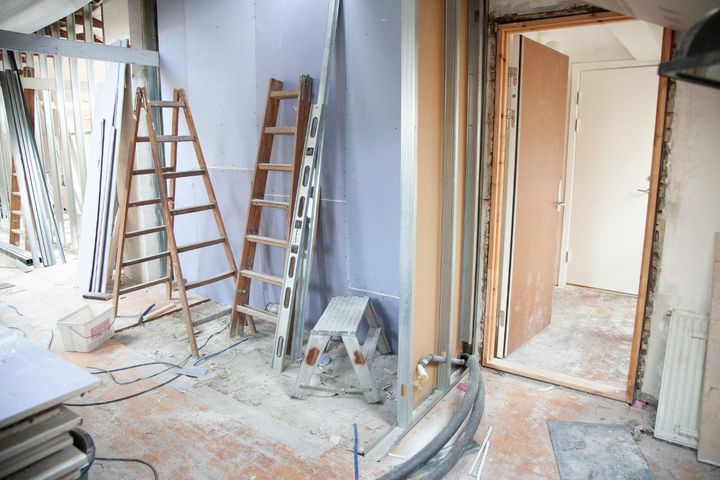 dusty home during construction work