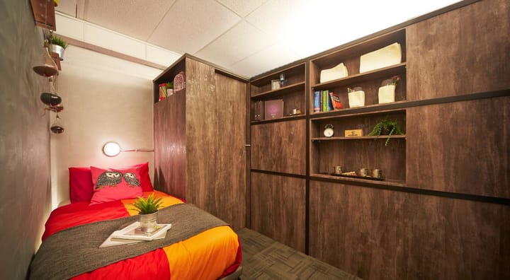 Aesthetic Bedroom with brown cupboard