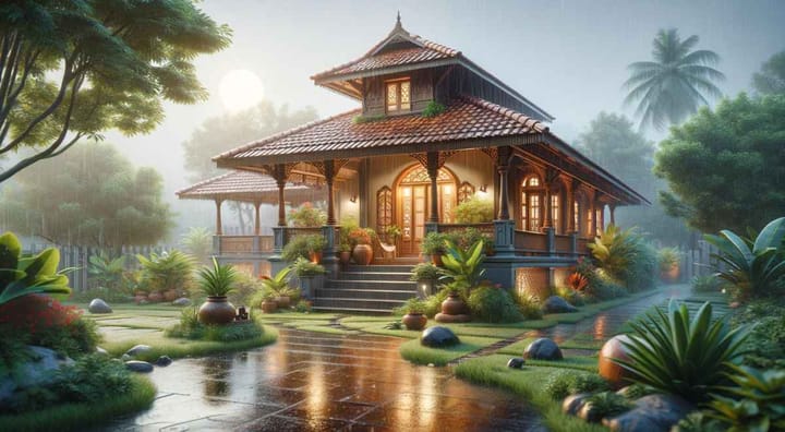 Indian home in monsoon