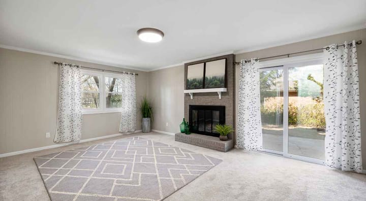 clean carpet in a living room 