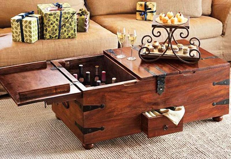 Storage Hacks For Every Room Or How To Hide In Plain Sight A Bar Chest Centre Table