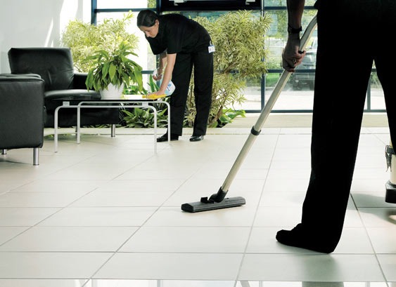 cleaning service cleaning a room