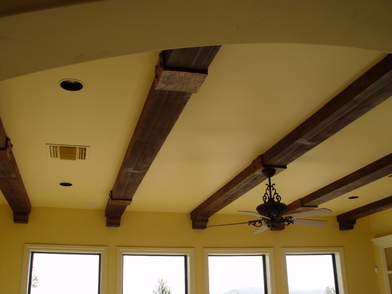 wooden beams on the ceiling