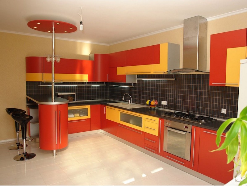 red kitchen