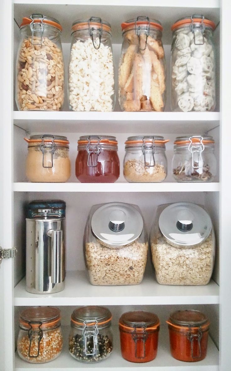 glass jars in kitchen