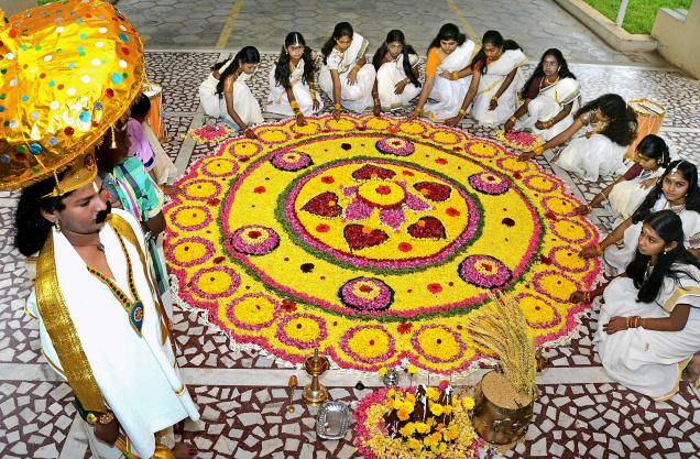 onam flower rangoli