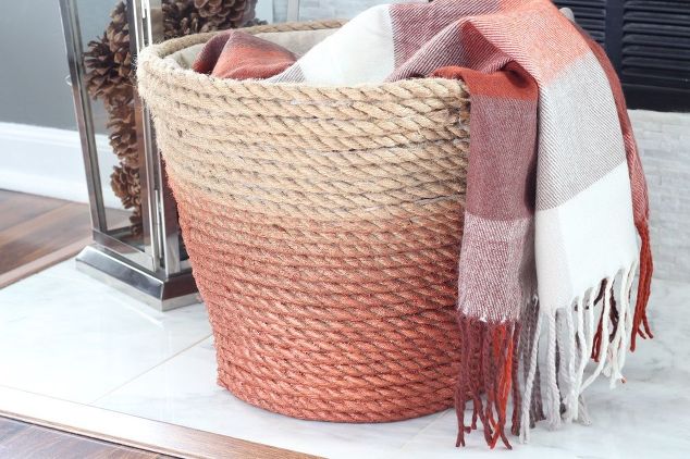 DIY metallic rope basket