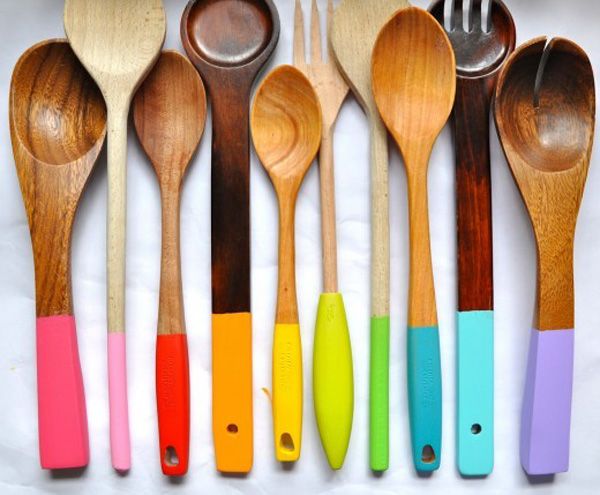 Paint Dipped Kitchen Utensils