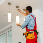 Decorative lantern installation in Kolkata