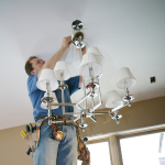 Chandelier installation in Kolkata