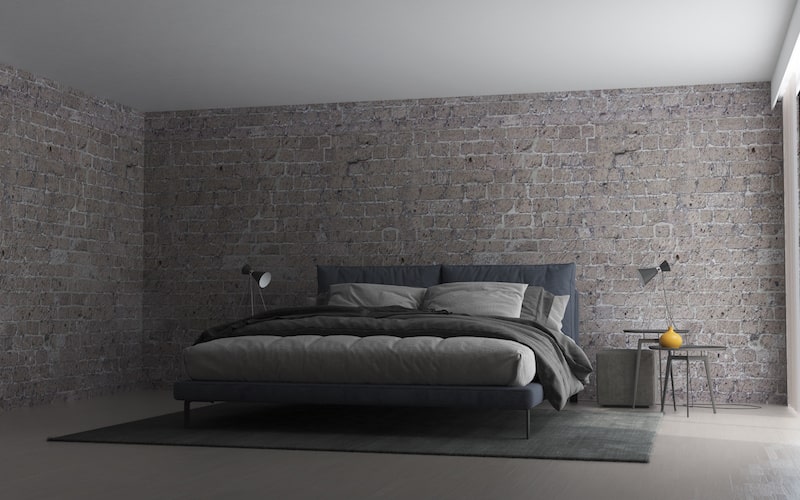 concrete floor in a bedroom