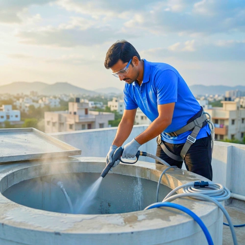 Overhead Concrete Water Tank Cleaning in Coimbatore