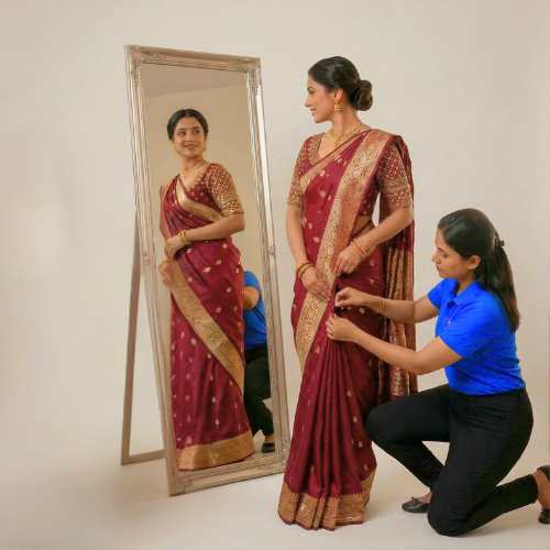 Traditional Saree Draping in Prakasam