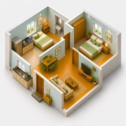  Furnished 2 BHK House Painting in Kochi