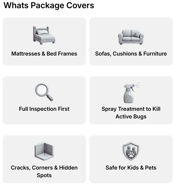 what bed bug control package covers