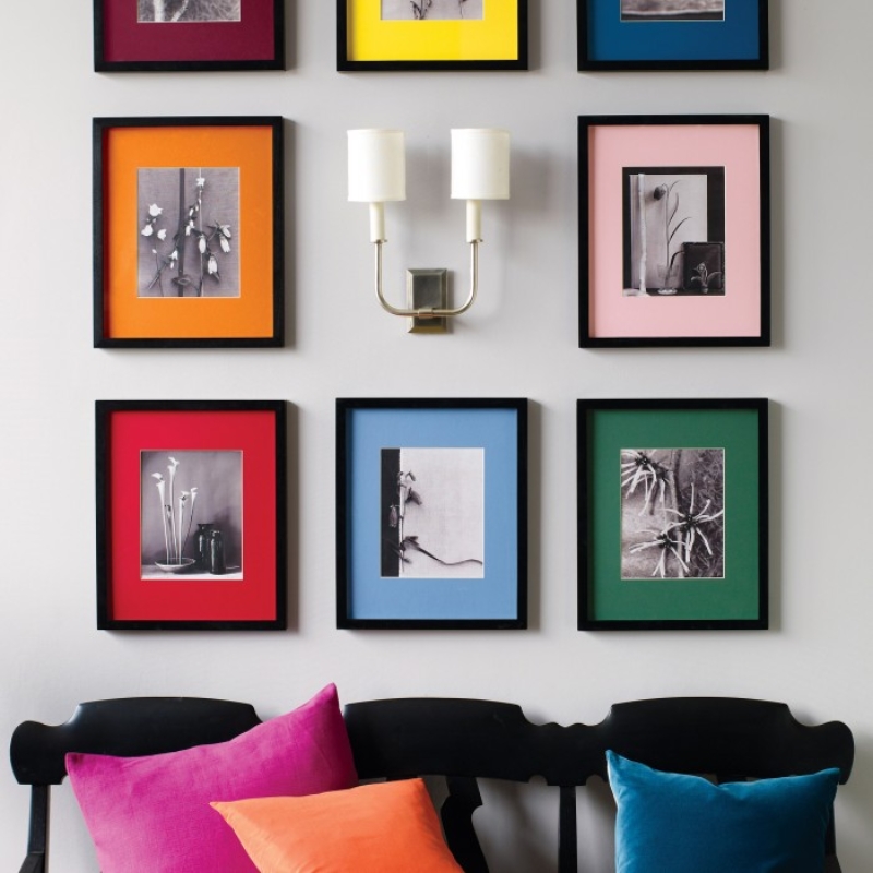 photo frames with rainbow colored mats