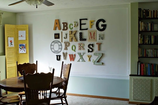 Wall art made of letters