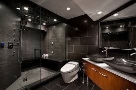 bathroom with black walls